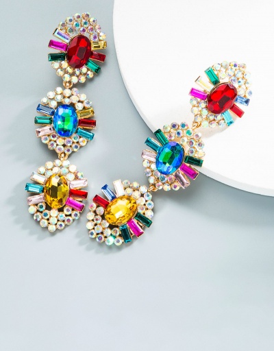 Replica Baroque Alloy Multicolored Rhinestone Euro Earring For Women #792660 $14.83 USD for Wholesale