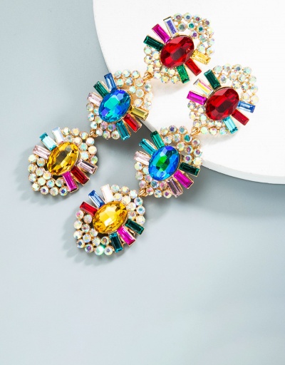 Replica Baroque Alloy Multicolored Rhinestone Euro Earring For Women #792660 $14.83 USD for Wholesale