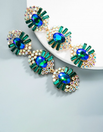 Replica Baroque Alloy Multicolored Rhinestone Euro Earring For Women #792660 $14.83 USD for Wholesale