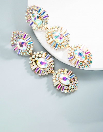 Replica Baroque Alloy Multicolored Rhinestone Euro Earring For Women #792660 $14.83 USD for Wholesale