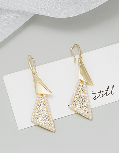 Replica Latest Style Rhinestone Faux-Pearl Earrings For Women #792663 $8.40 USD for Wholesale