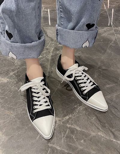 Replica Sporty Lace Up Summer Sharp Toe Sneaker Sneakers For Women #792664 $44.80 USD for Wholesale