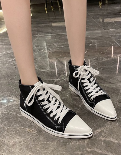 Replica Sporty Lace Up Summer Sharp Toe Sneaker Sneakers For Women #792664 $44.80 USD for Wholesale