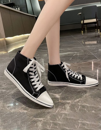 Replica Sporty Lace Up Summer Sharp Toe Sneaker Sneakers For Women #792664 $44.80 USD for Wholesale