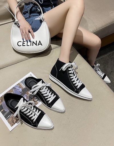 Replica Sporty Lace Up Summer Sharp Toe Sneaker Sneakers For Women #792664 $44.80 USD for Wholesale