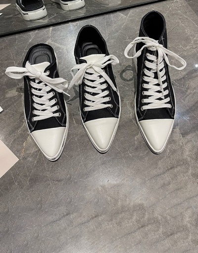 Replica Sporty Lace Up Summer Sharp Toe Sneaker Sneakers For Women #792664 $44.80 USD for Wholesale