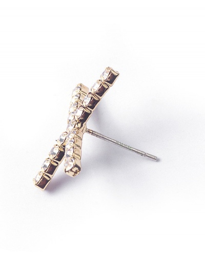 Replica Geometric Cross Rhinestone Stud Earrings For Women #792676 $4.68 USD for Wholesale