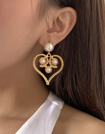 Vintage Party Faux-Pearl Heart Shape Earrings For Women #792678 $7.64 USD, Wholesale Fashion Earrings