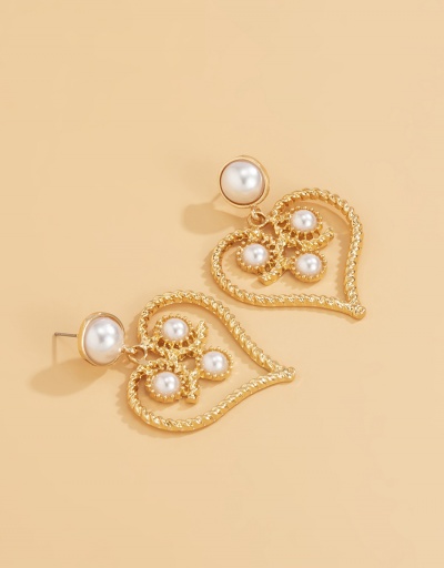 Replica Vintage Party Faux-Pearl Heart Shape Earrings For Women #792678 $7.64 USD for Wholesale