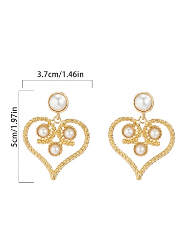 Replica Vintage Party Faux-Pearl Heart Shape Earrings For Women #792678 $7.64 USD for Wholesale