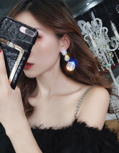 Replica Shiny Rhinestone Flower Shape Drop Earrings For Women #792679 $13.08 USD for Wholesale