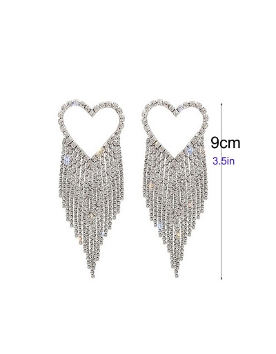 Replica Elegant Heart Rhinestone Tassel Earring For Women #792680 $14.18 USD for Wholesale