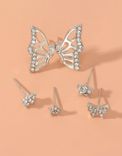 Replica Sweet Rhinestone Butterfly Simple Stud Earrings Sets For Women #792683 $3.28 USD for Wholesale