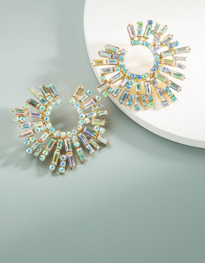 Replica Alloy Material Colourful Rhinestone Party Earrings For Women #792687 $14.58 USD for Wholesale