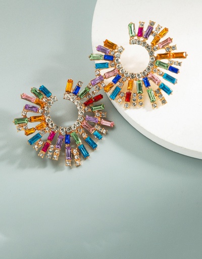 Replica Alloy Material Colourful Rhinestone Party Earrings For Women #792687 $14.58 USD for Wholesale