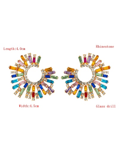 Replica Alloy Material Colourful Rhinestone Party Earrings For Women #792687 $14.58 USD for Wholesale