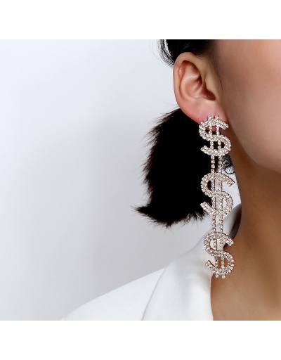 Replica Exaggerated Personality Rhinestone Alloy Material Earrings For Women #792697 $9.58 USD for Wholesale