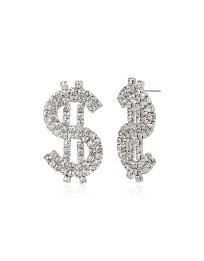 Replica Exaggerated Personality Rhinestone Alloy Material Earrings For Women #792697 $9.58 USD for Wholesale