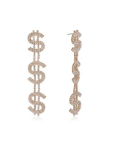 Replica Exaggerated Personality Rhinestone Alloy Material Earrings For Women #792697 $9.58 USD for Wholesale