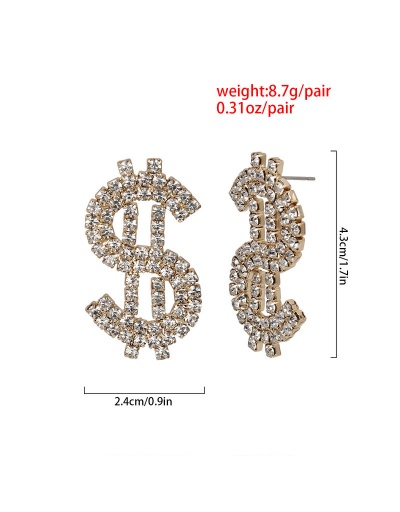 Replica Exaggerated Personality Rhinestone Alloy Material Earrings For Women #792697 $9.58 USD for Wholesale