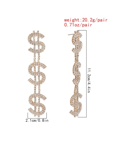 Replica Exaggerated Personality Rhinestone Alloy Material Earrings For Women #792697 $9.58 USD for Wholesale