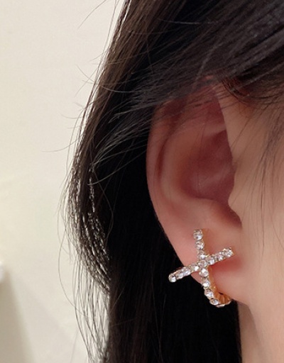 Replica Korean Style Simple Cross Rhinestone Earring For Women #792698 $5.40 USD for Wholesale