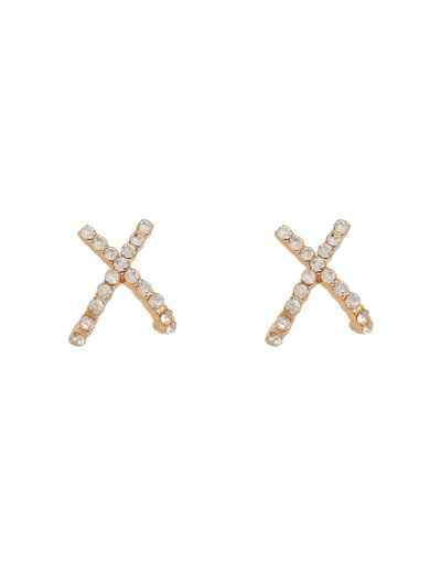 Replica Korean Style Simple Cross Rhinestone Earring For Women #792698 $5.40 USD for Wholesale