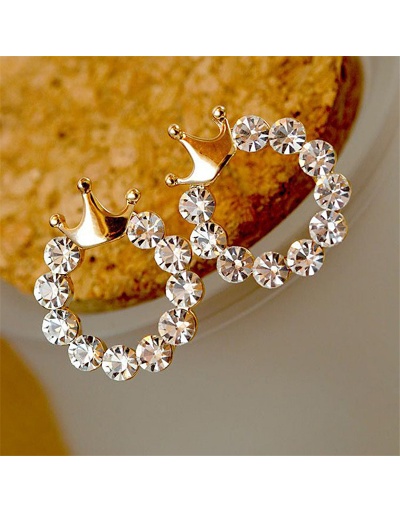 Round Rhinestone Crown Fashion Earrings For Women #792699 $1.81 USD, Wholesale Fashion Earrings