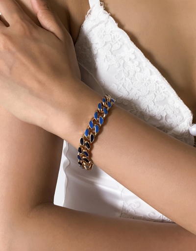 Replica Contrast Color Punk Simple Bracelet For Unisex #792704 $15.74 USD for Wholesale