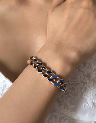 Replica Contrast Color Punk Simple Bracelet For Unisex #792704 $15.74 USD for Wholesale