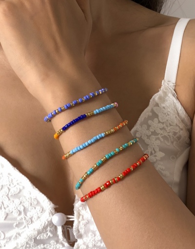 Vacation Style Contrast Color Five Piece Bracelet Set For Women #792707 $10.84 USD, Wholesale Fashion Bracelet