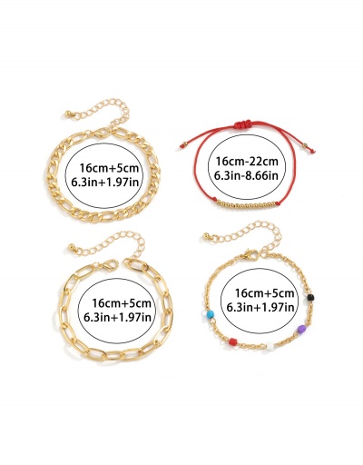 Replica Bohemia Style Hollow Out Beaded Bracelet Set For Women #792708 $9.45 USD for Wholesale