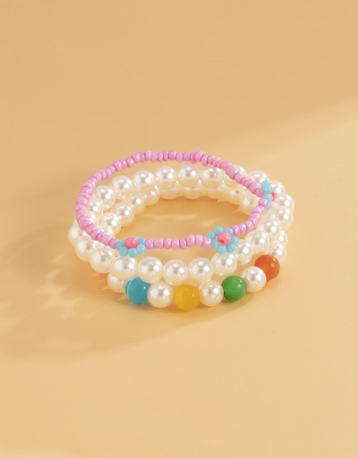 Replica Daisy Faux-Pearl Beads 3 Piece Modern Bracelet Set For Women #792712 $8.91 USD for Wholesale