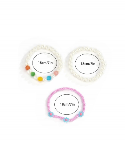 Replica Daisy Faux-Pearl Beads 3 Piece Modern Bracelet Set For Women #792712 $8.91 USD for Wholesale