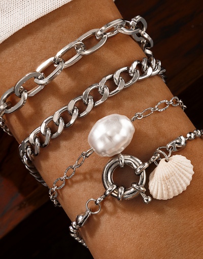 Ocean Fashion Shell Faux-Pearl Bracelet Set For Unisex #792722 $7.88 USD, Wholesale Fashion Bracelet