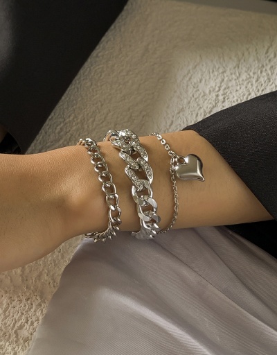 Characteristic Zircon Heart Hollow Out Bracelet Set For Women #792725 $7.54 USD, Wholesale Fashion Bracelet