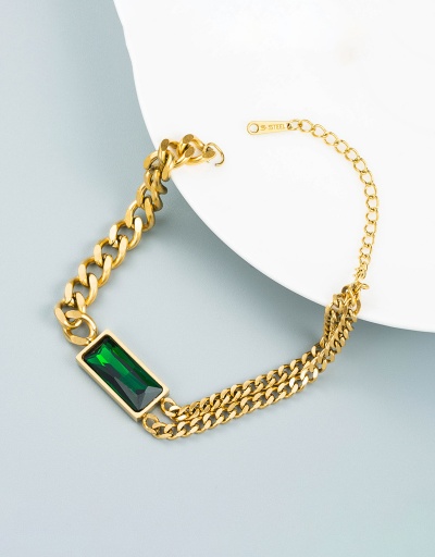 Replica Trendy Square Green Zircon Fashion Bracelet For Unisex #792726 $16.80 USD for Wholesale