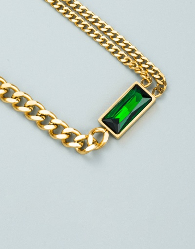 Replica Trendy Square Green Zircon Fashion Bracelet For Unisex #792726 $16.80 USD for Wholesale