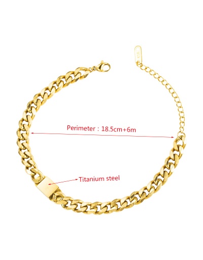 Replica Fashion Titanium Steel Square Golden Bracelet For Unisex #792727 $16.80 USD for Wholesale