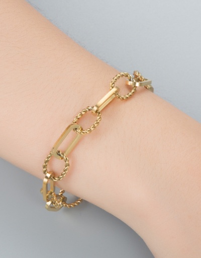 Simple Solid Twist Hollow Out Hip Hop Bracelet For Unisex #792728 $16.20 USD, Wholesale Fashion Bracelet