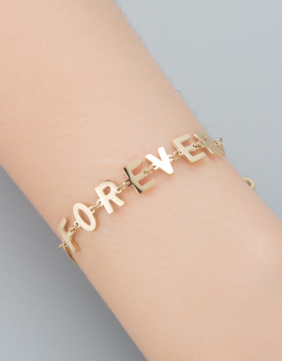 Characteristic Letter Simple Golden Bracelets For Women #792729 $12.00 USD, Wholesale Fashion Bracelet