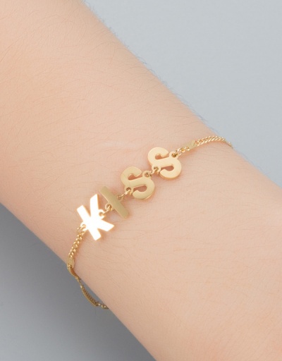 Individual Letter Chain Easy Match Simple Bracelet For Unisex #792730 $12.48 USD, Wholesale Fashion Bracelet