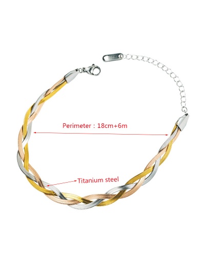 Replica Hip Hop Three Color Twist Titanium Steel Bracelet For Unisex #792731 $12.96 USD for Wholesale