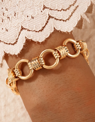 Punk Hollow Out Thick Chain Golden Bracelet For Women #792739 $7.37 USD, Wholesale Fashion Bracelet