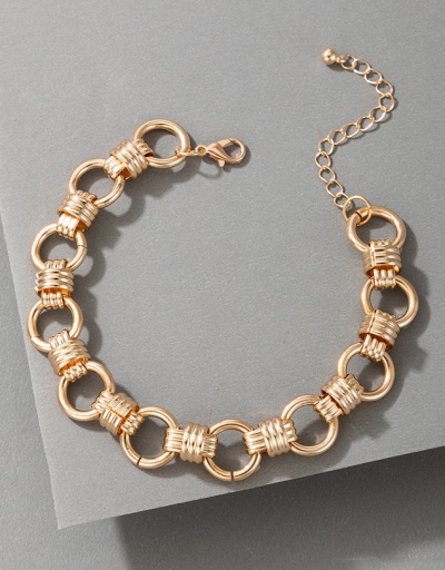 Replica Punk Hollow Out Thick Chain Golden Bracelet For Women #792739 $7.37 USD for Wholesale