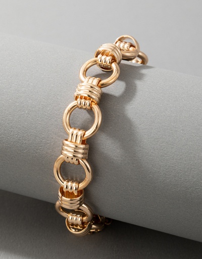 Replica Punk Hollow Out Thick Chain Golden Bracelet For Women #792739 $7.37 USD for Wholesale