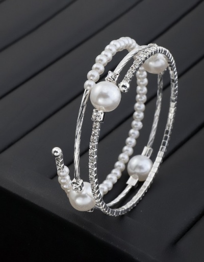 Replica Rhinestone Faux-Pearl Design Bracelet For Women #792740 $4.40 USD for Wholesale