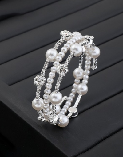 Replica Rhinestone Faux-Pearl Design Bracelet For Women #792740 $4.40 USD for Wholesale