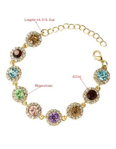 Replica Casual Fashion Rhinestone Round Bracelet For Women #792743 $12.50 USD for Wholesale