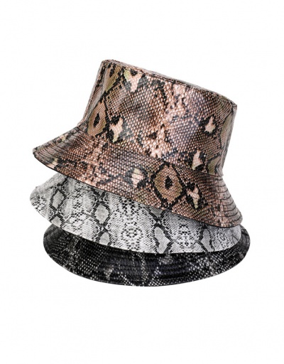 PU Snake Printed Reversible Fisherman Cap #792761 $11.50 USD, Wholesale Fashion Hats